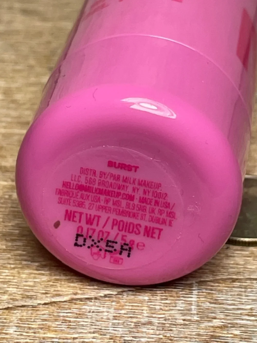 MILK Makeup Cooling Water Jelly Tint/ Gel in BURST (POPPY PINK) 0.17 oz/5g